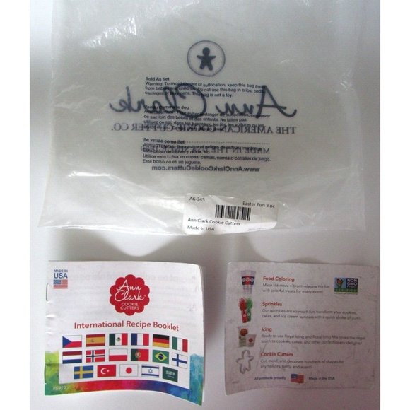 Ann Clark Cookie Cutters - 3 pc Easter Fun (Egg - Bunny - Carrot) USA New Unused - Picture 3 of 11